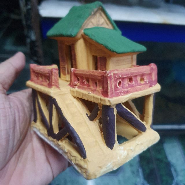 NHÀ SÀN TRANG TRÍ HỒ CÁ NON BỘ 8x9x7cm