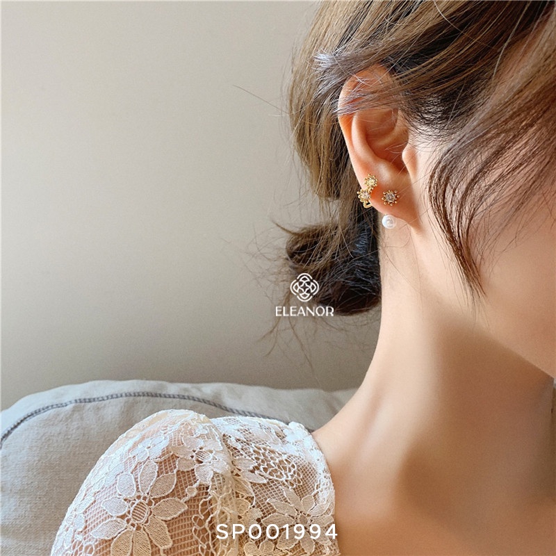 Bông tai nữ ngọc trai nhân tạo Eleanor Accessories chuôi bạc 925 đính đá phụ kiện trang sức thời trang xinh