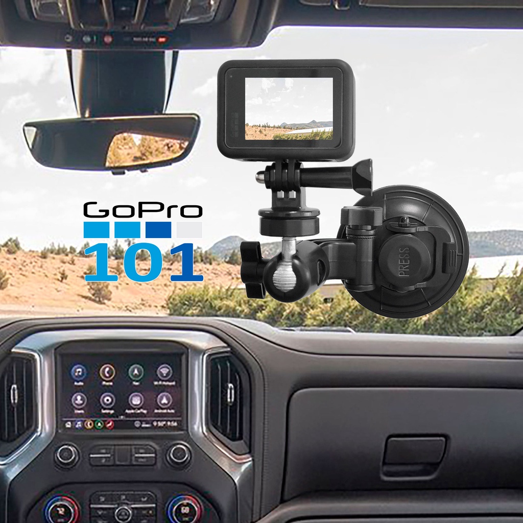 Đế Hít Kính Size Đại cho GoPro, Action cam - Chân Đế Gắn Kính ô tô Hút Chân Không - Gopro101