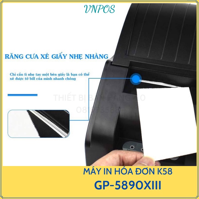 [ Nhập mã THIE9 GIẢM 8% ] Máy in hoá đơn K58 XP58IIH GP5890XIII, in bill tính tiền POS từ các phần mềm bán hàng khổ K58