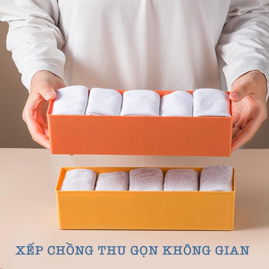 Hộp Đựng Đồ Lót, Tất Vớ Bằng Nhựa Chia Ngăn Gọn Gàng Nhiều Màu P010 [Rẻ]