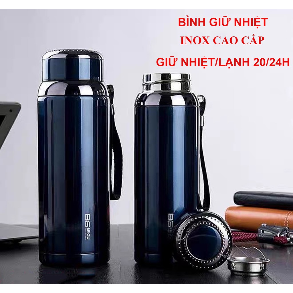 ♗☃Bình giữ nhiệt INOX cao cấp giữ nóng lạnh lên tới 24 giờ, có tấm lọc, kiểu dáng thể thao, tiện dụng CT173A