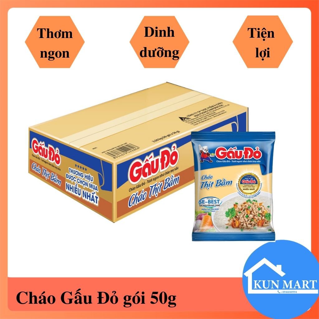 Cháo Gấu đỏ Thịt Bằm/Gà gói 50g