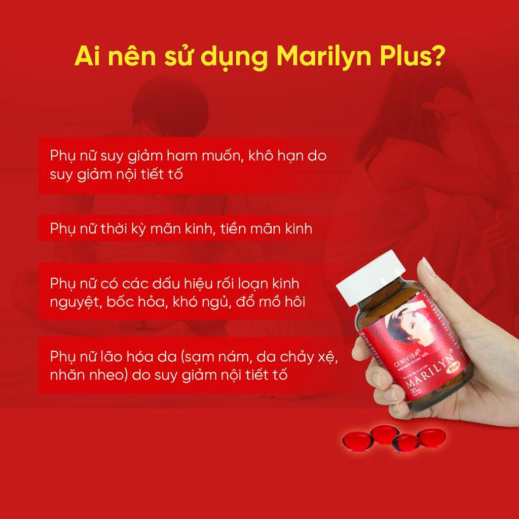 [Giảm Khô Hạn - Tăng Sinh Lý Nữ] Viên Uống Marilyn Plus Giúp Cân Bằng Nội Tiết Tố Cải Thiện Sinh Lý Nữ - Hộp 30 Viên