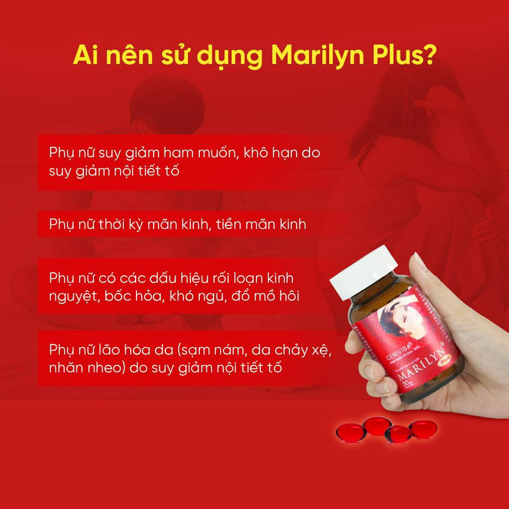 Viên Uống Marilyn Plus Giúp Cân Bằng Nội Tiết Tố Cải Thiện Sinh Lý Nữ - Hộp 30 Viên