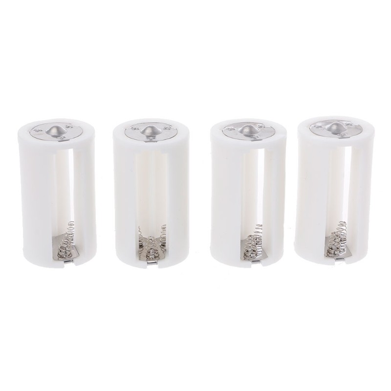 4Pcs 3 AA To D Size Battery Holder Converter Adapter Switcher Plastic Case Box