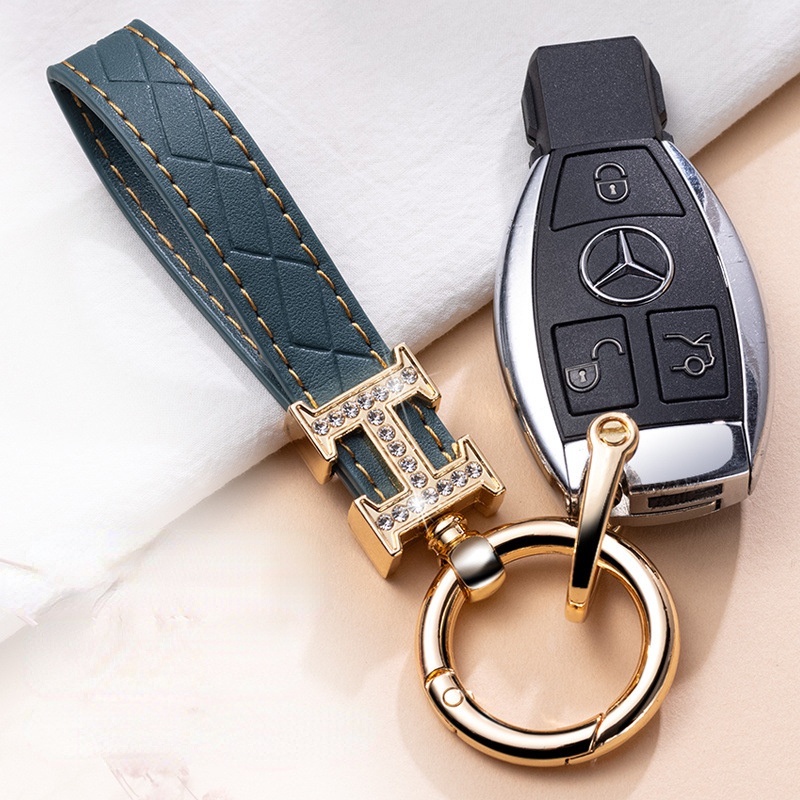 Móc chìa khóa bằng da phong cách vintage chất lượng cao