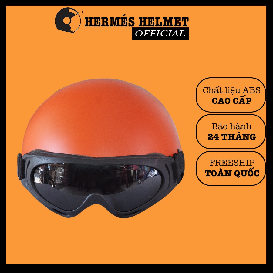 Mũ bảo hiểm  TẶNG KÍNH VÀ BAO ĐẬP  Nón bảo hiểm nửa đầu 1/2 - Mũ bảo hiểm có kính