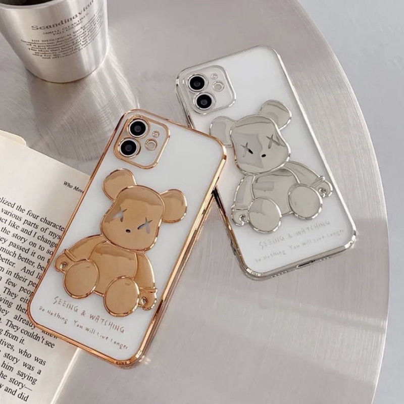 Ốp lưng dẻo bảo vệ camera Hình Gấu Kaws cho iPhone 13 Pro Max , 13, 12 Pro Max, 11 Pro Max XS max 7plus 8plus 6 Plus