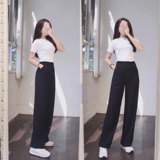 Quần ống rộng suông khóa sườn cho học sinh PL72
