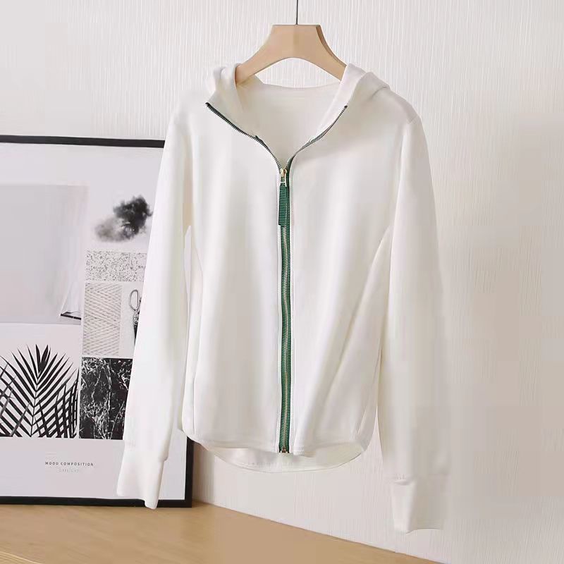 Áo Hoodies Tay Dài Dáng Rộng Phối Khoá Kéo Có Size Lớn