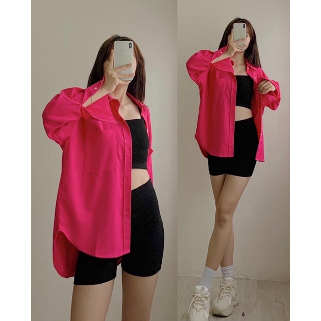 Áo sơ mi nữ tay dài chất linen loại 1