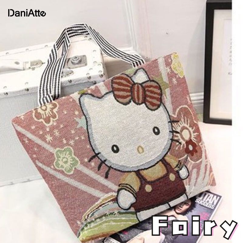 Túi Xách Mua Sắm Đeo Vai Bằng Vải canvas Sức Chứa Lớn Từ 3-5 Ngày Cho Nữ