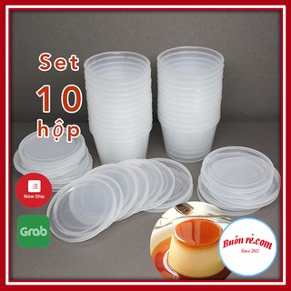 Set 10 Hộp nhựa làm Caramen hình tròn có nắp 2 kích cỡ tùy chọn – Hộp làm bánh Flan Buôn Rẻ 01171