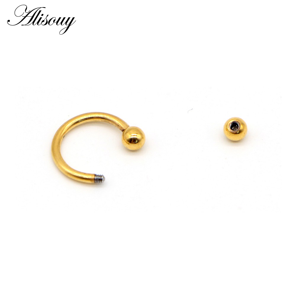 Alisouy 1 Khuyên Mũi / Tai / Mũi / Môi Bằng Thép Không Gỉ 16g