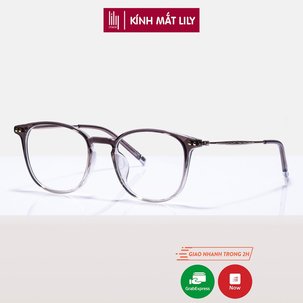 Gọng kính cận nam nữ Lilyeyewear kiểu dáng mắt tròn nhiều màu - 90013