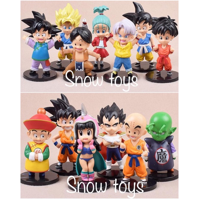 Mô hình Dragon Ball - WCF 13 nhân vật hồi nhỏ - Goku Gohan Goten Vegeta Trunks Bulma Piccolo Krillin Pan Upa Cao 8 -12cm