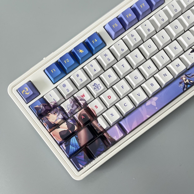 Keqing Keycap Cherry Hồ sơ Genshin Impact Anime PBT Dye Sub Bàn phím cơ học Keycap