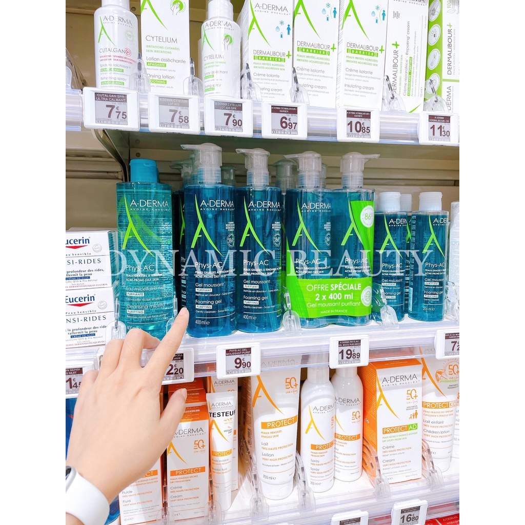 Aderma sữa rửa mặt A-Derma gel moussant purifiant phys-ac 200ml - 400ml