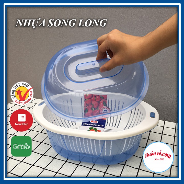 Bộ rổ chậu Song Long 2521 có nắp đậy tiện lợi hàng cao cấp -Buôn rẻ 01012