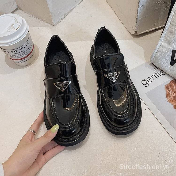 Giày Lười Da Phong Cách Anh Quốc Cho Nữ S2021