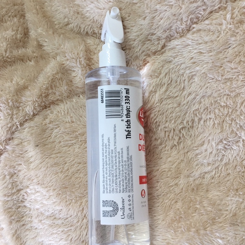 Xịt rửa tay khô làm sạch Lifebuoy 330ml bổ sung Vitamin E sát khuẩn làm sạch tay và không khô da