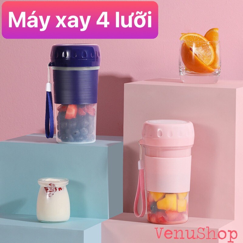 Máy xay sinh tố mini 4 lưỡi - Máy Xay Sinh Tố Cầm Tay MX04 - VenuShop