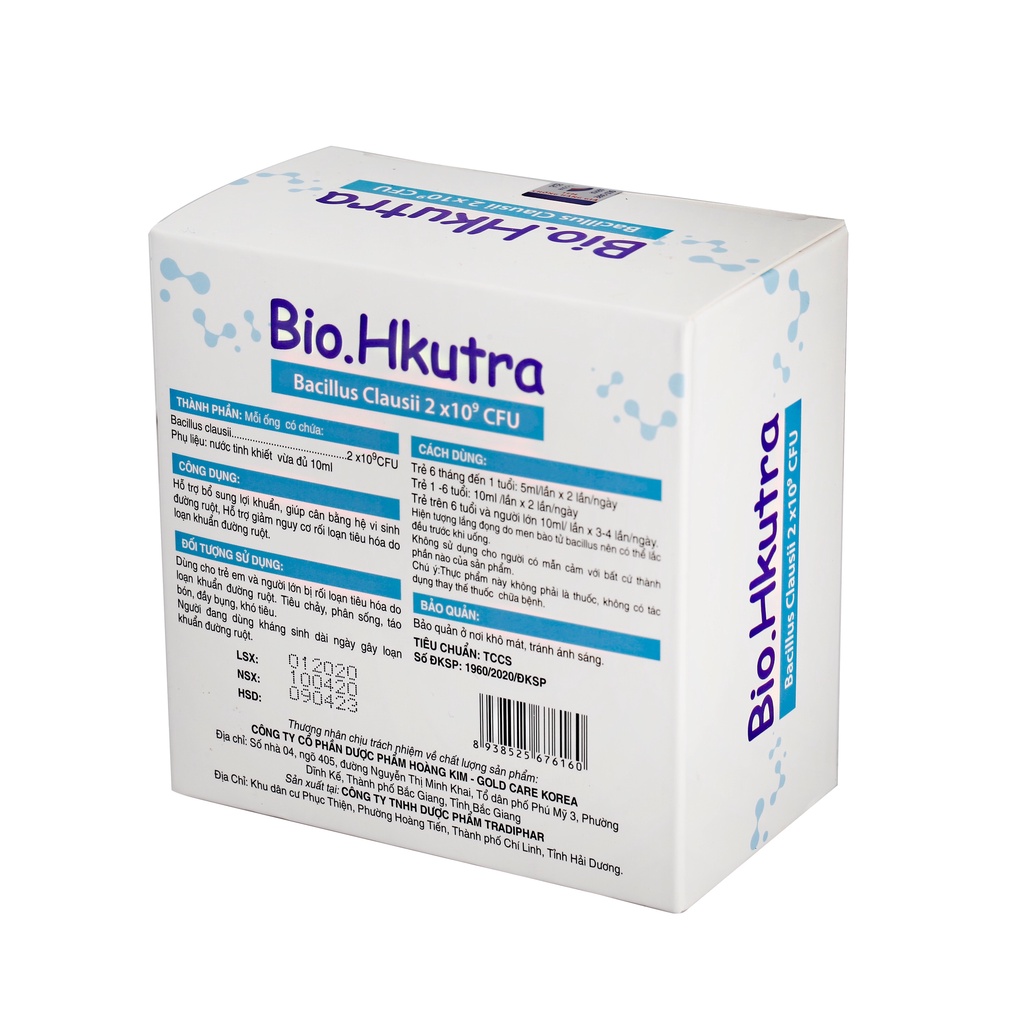 20 ỐNG HỖ TRỢ TIÊU HÓA BIO HKUTRA CHÍNH HÃNG