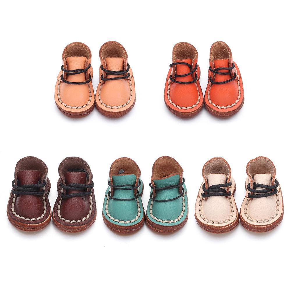 Giày Boot Da Bò Dễ Thương Cho Búp Bê 1 / 12BJD 1 / 11 OB11