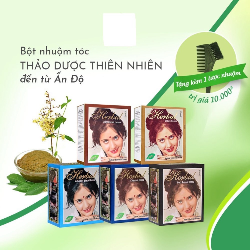 Bột nhuộm tóc thảo dược Henna - Đen 60g Viethealthy