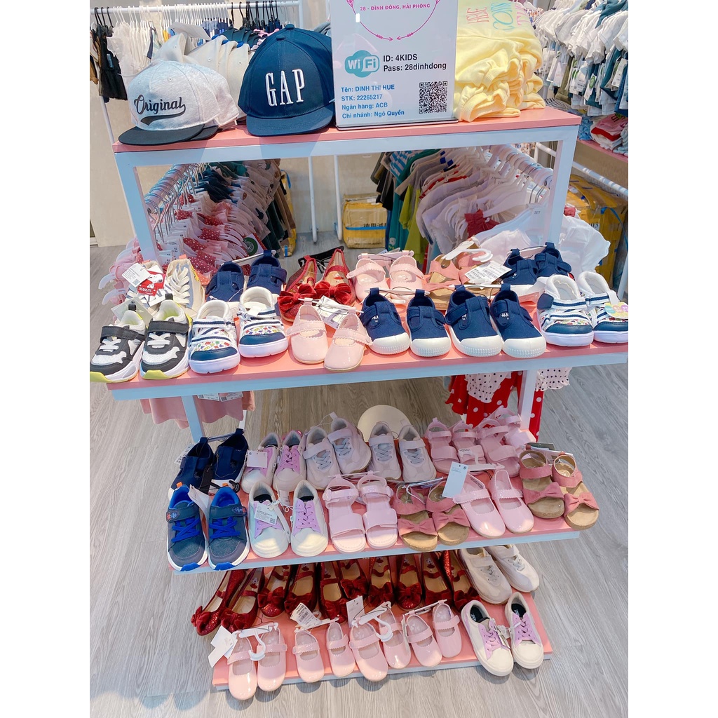 Dép Sandan bé gái HM màu hồng trơn săn sale Authentic