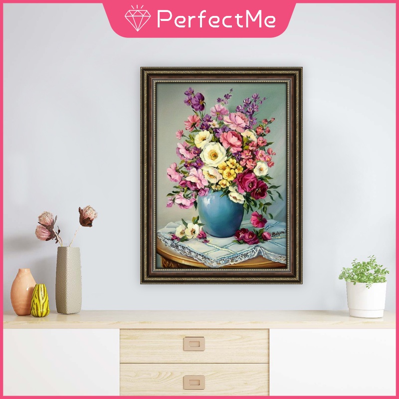 Bộ Tranh Đính Đá 5D Họa Tiết Hoa Xinh Xắn Độc Đáo Kích Thước 30x40cm DIY