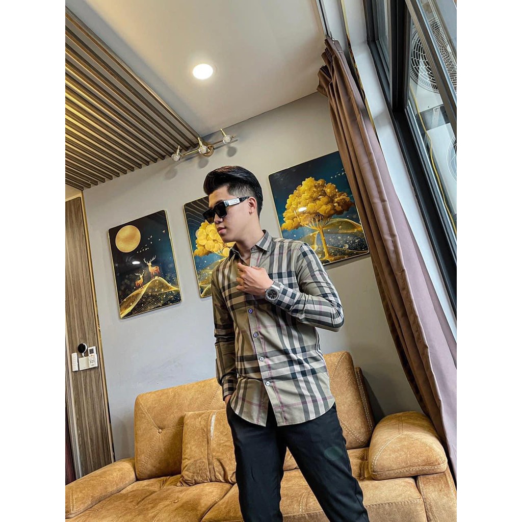 Áo sơ mi dài tay BBR New 2021 caro siêu cấp 1-1 on web MLN size XS-S-M-L-XL
