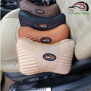 (4 màu) Gối tựa đầu kê gáy chống đau mỏi cổ trên ô tô - gối cánh tiên vải dệt cao cấp