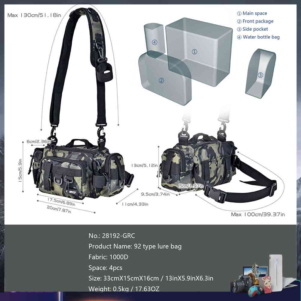 Túi Đeo Hông Đựng Dụng Cụ Câu Cá Họa Tiết Rằn Ri