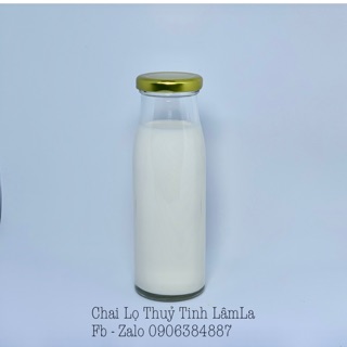 Mua Chai Thuỷ Tinh Đựng Sữa Tròn Cao  Nắp Thiếc 200ml