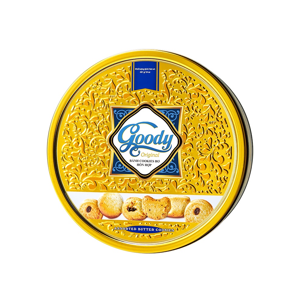 Bánh quy bơ sữa cao cấp Goody hộp 681 gam kèm túi