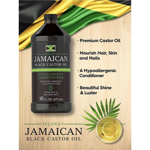 Tinh dầu thầu dầu đen Island Jamaican Black Castor Oil 473ml USA