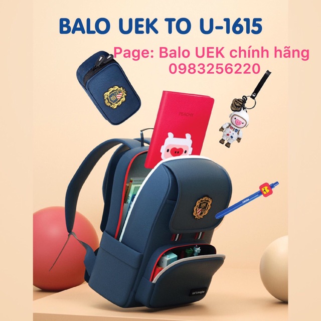Balo tiểu học UEK chính hãng mã 1615 - Hàng nguyên hộp