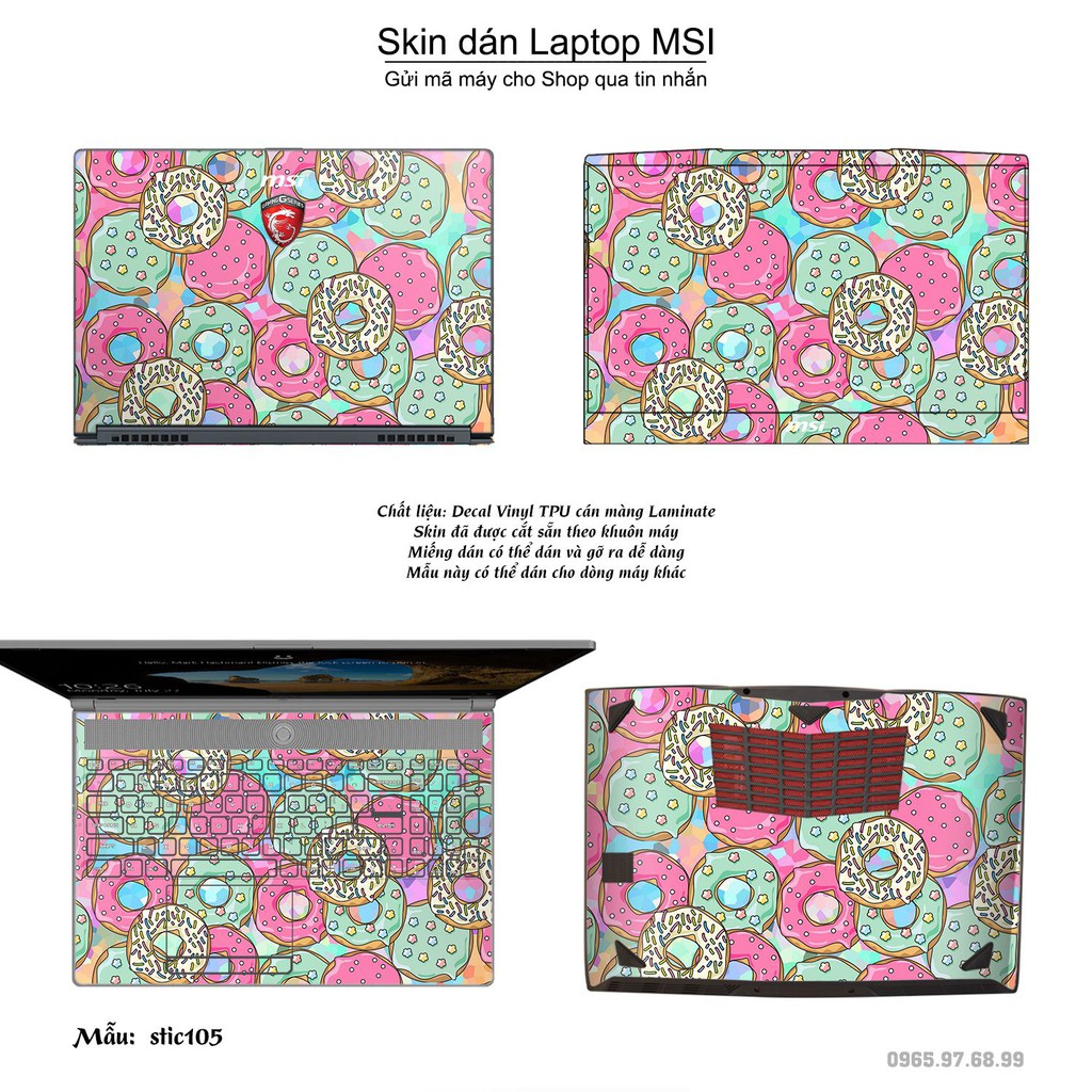 Skin dán Laptop MSI in hình Hoa văn sticker _nhiều mẫu 18 (inbox mã máy cho Shop)