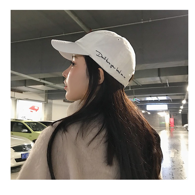 Nón kết thêu chữ Hàn Quốc Mũ lưỡi trai Che nắng Mùa Hè Mũ nón Bóng chày Nam nữ Unisex Thời trang