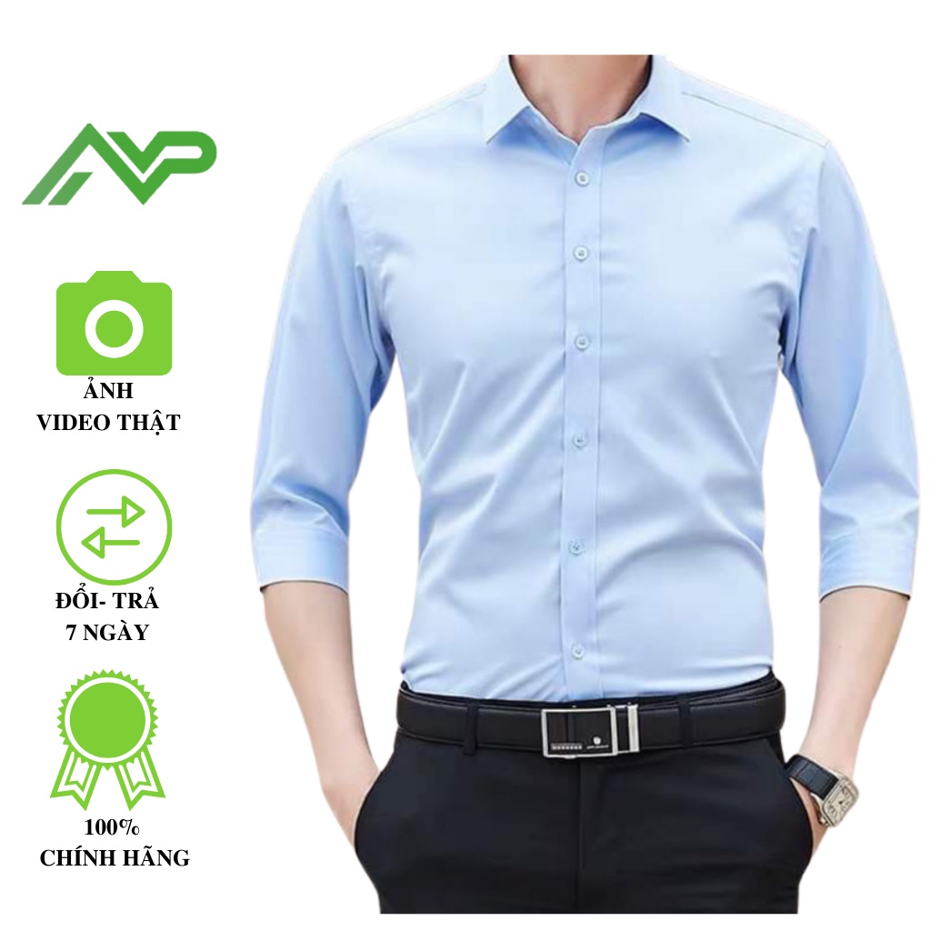 Áo sơ mi nam dài tay NPV cổ bẻ chất liệu cotton cao cấp giữ dáng chuẩn form ôm sát người