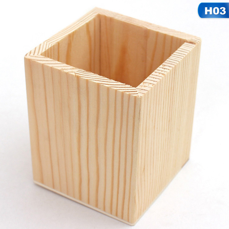 Tmdbyx Hộp đựng bút để bàn bằng gỗ thiết kế đơn giản