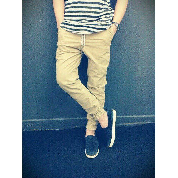 Quần Jogger Nam Kaki Co Giãn Ống Bo Co Giãn Mềm Mịn Giành Cho Nam Và Nữ