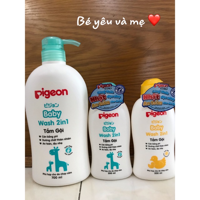 Tắm gội Pigeon 200ml ( mẫu mới )