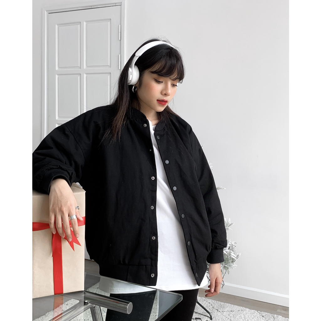 ÁO BOMBER OVERSIZE CHUBBIE chất liệu kaki chần bông dày dặn - CHUBBIE SLIDE Bomber Jacket