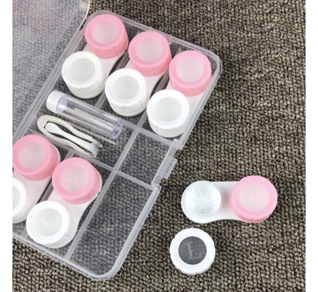 Khay 6 ô trắng hồng