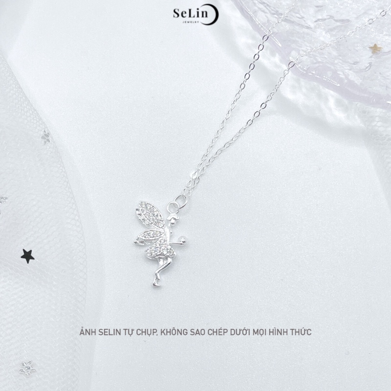 Dây chuyền bạc nữ SELIN JEWELRY vòng cổ bạc ta hình thiên thần Tinker Bell đính đá, độc đáo, trang sức phụ kiện nữ