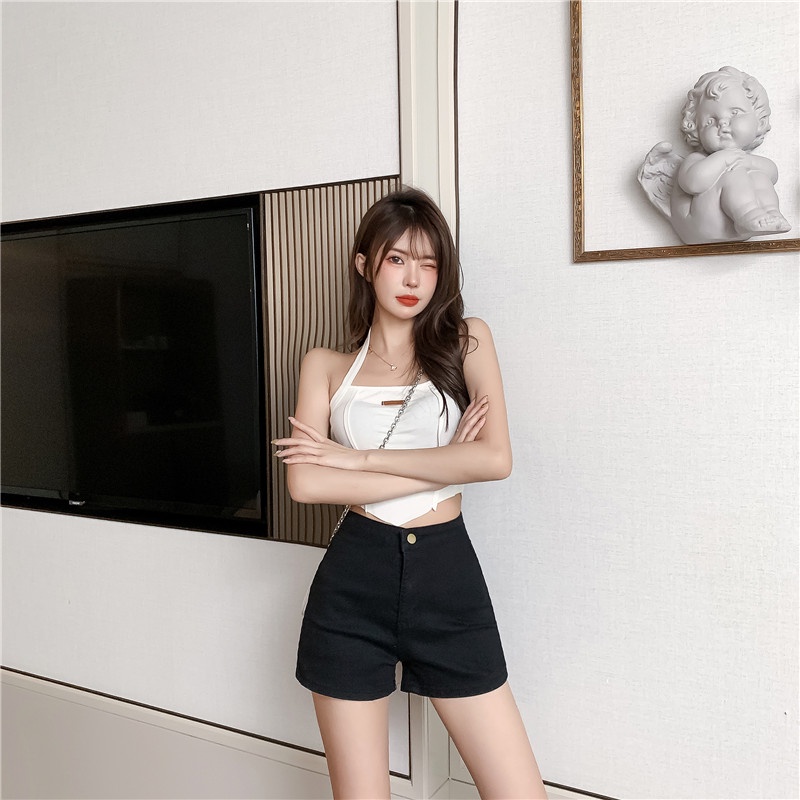 Quần short jean SUXI lưng cao thời trang cho nữ