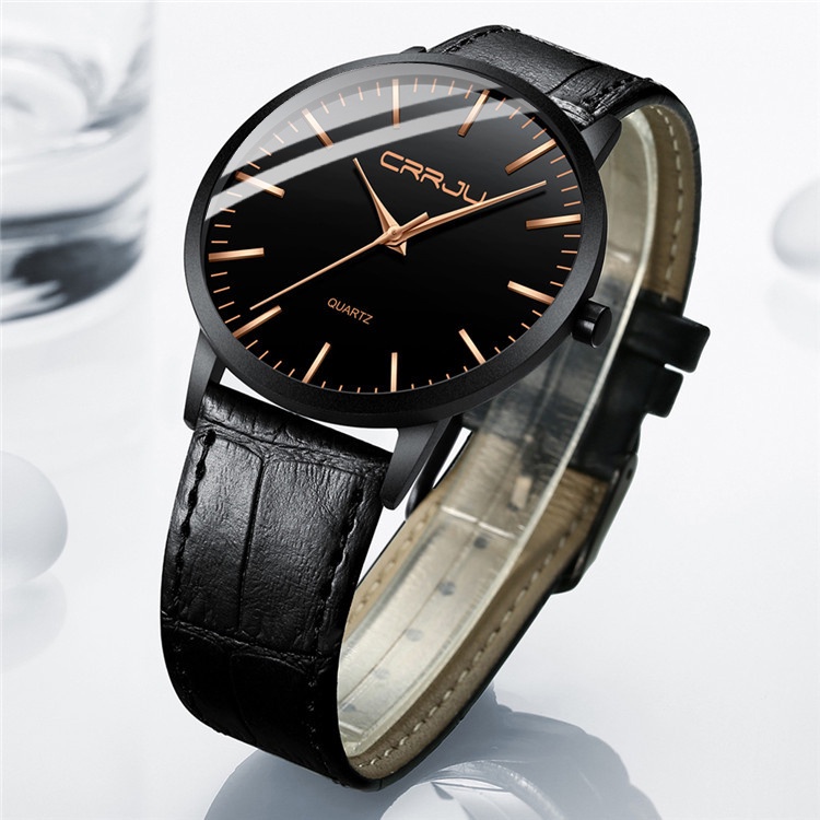 Đồng hồ CRRJU 2117 XL dây da chống nước phong cách doanh nhân cho nam